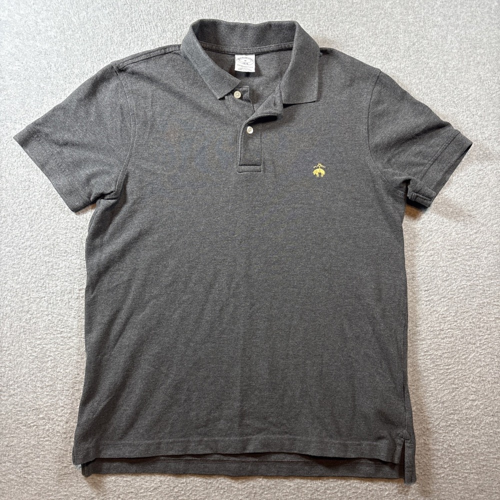 Brooks Brothers Men's Performance Polo Dark Gray Sz M Preppy Golf Casual